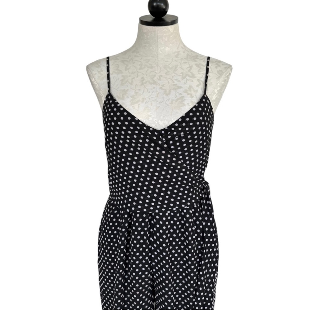MICHAEL Michael Kors Jumpsuit Spaghetti Straps Black & Polka Dot Size Small - Picture 5 of 16